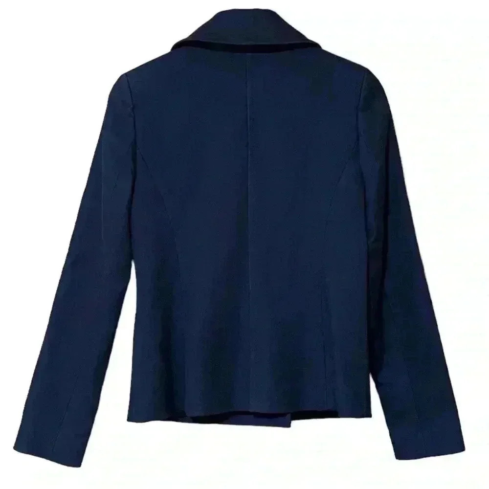 Juicy Couture Womens S Blue Double Breasted Peacoat Cotton Stretch Preowned - Picture 2 of 11